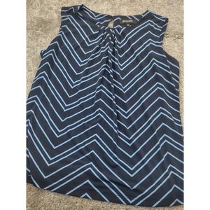 Grayson top womens Large Blue Sleeveless Striped